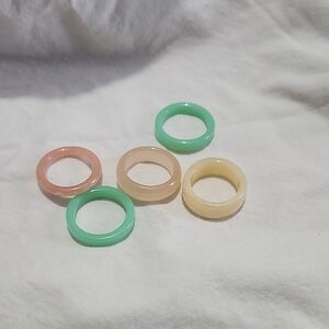 Colorful Resin Rings Set